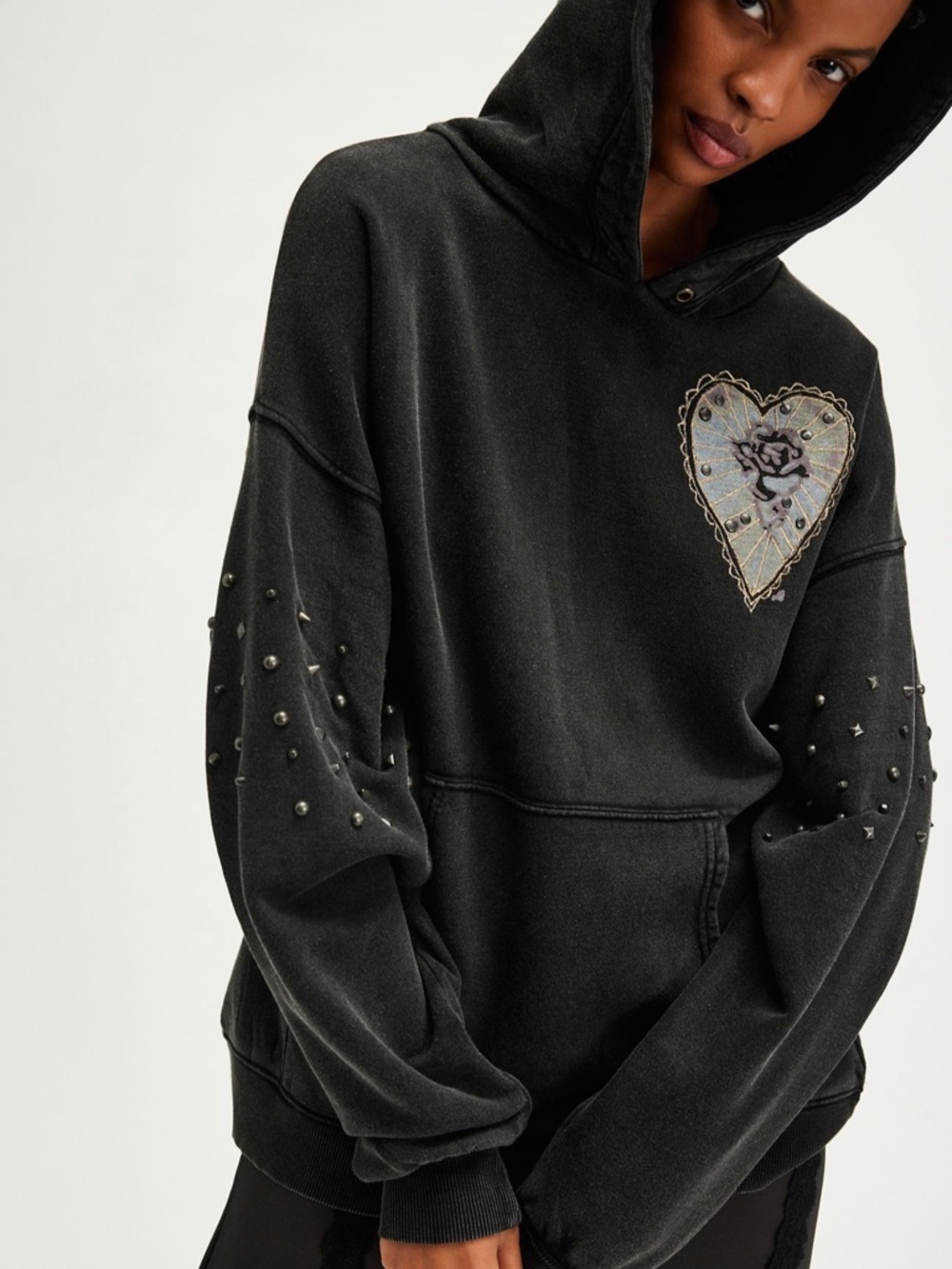 Free People royal hearts sweatshirt